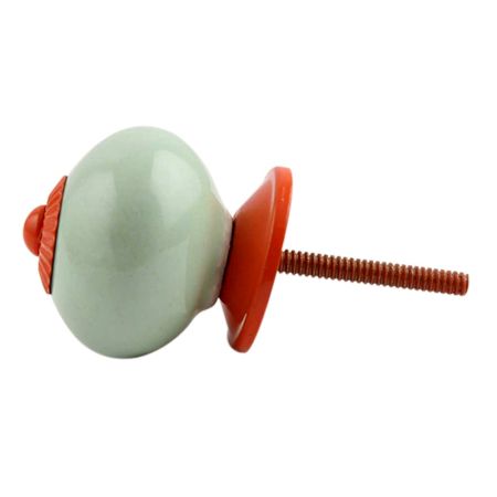 Solid Light Green Orange Fitting Ceramic Knob